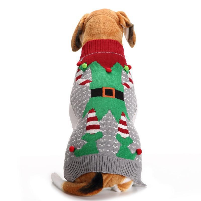 Funny Clown Pet Costume Dog Christmas Knitted Sweater