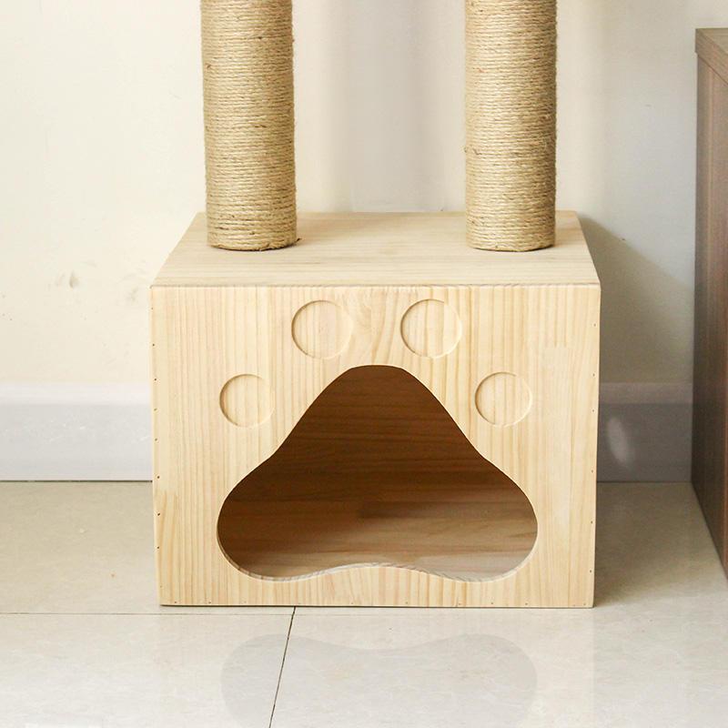 Solid Wood Modern Cat Tree Condo New Design Cat Scratcher Cat Tree