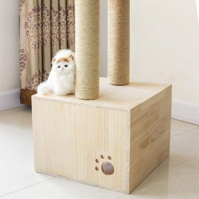 Solid Wood Modern Cat Tree Condo New Design Cat Scratcher Cat Tree