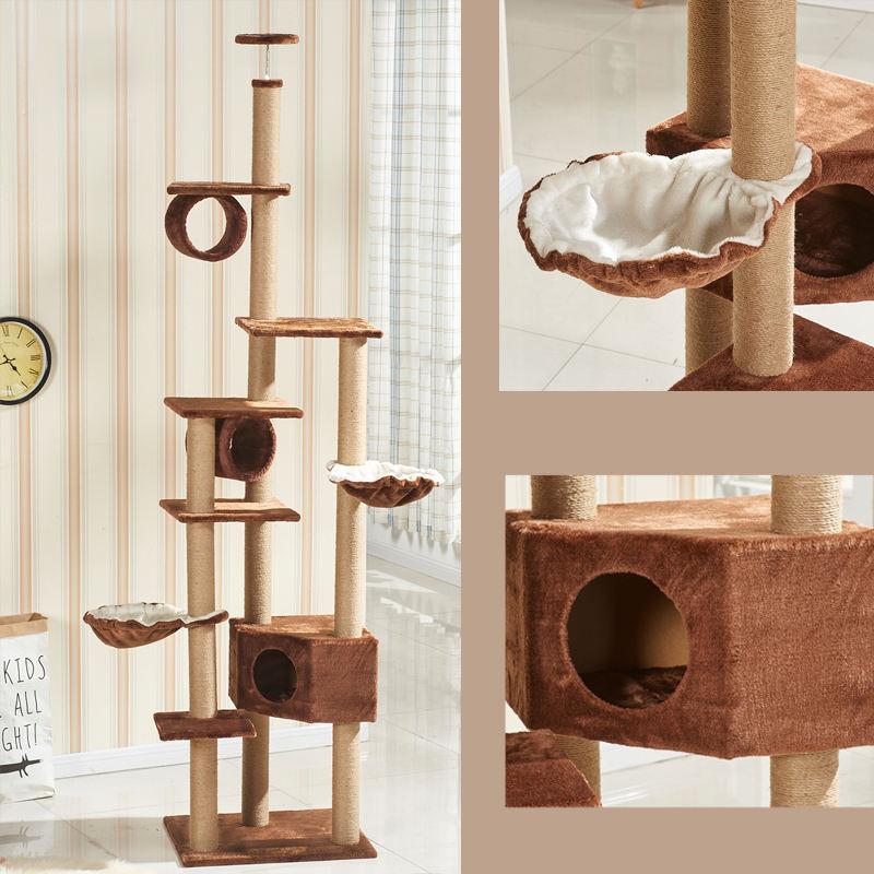 Modern Cat Ceiling Tree Tower Large Cat Apartment Tree Furniture Climbing Tree