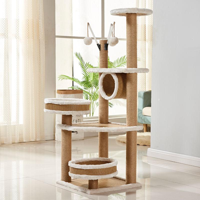 Large Wooden Scratch Climbing Fashion Luxury Sisal Furniture Tower Pet Products Cat Tree