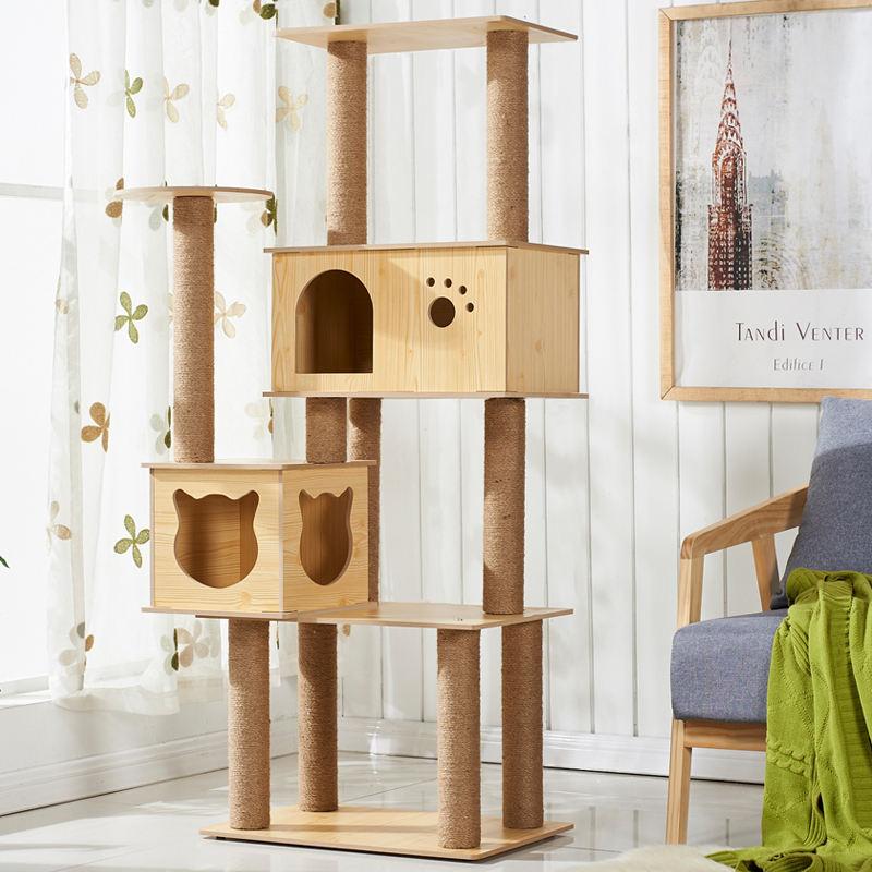 Factory Processing Customization Cat Furniture Tower Cardboard Pet Cat Tree House Manufacturer Wholesale