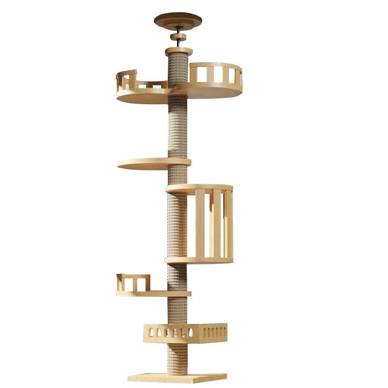 Best Selling High Quality Modern Natural Wood Floor-to-ceiling Cat Scratcher Tree Tall Cat Tree Tower House