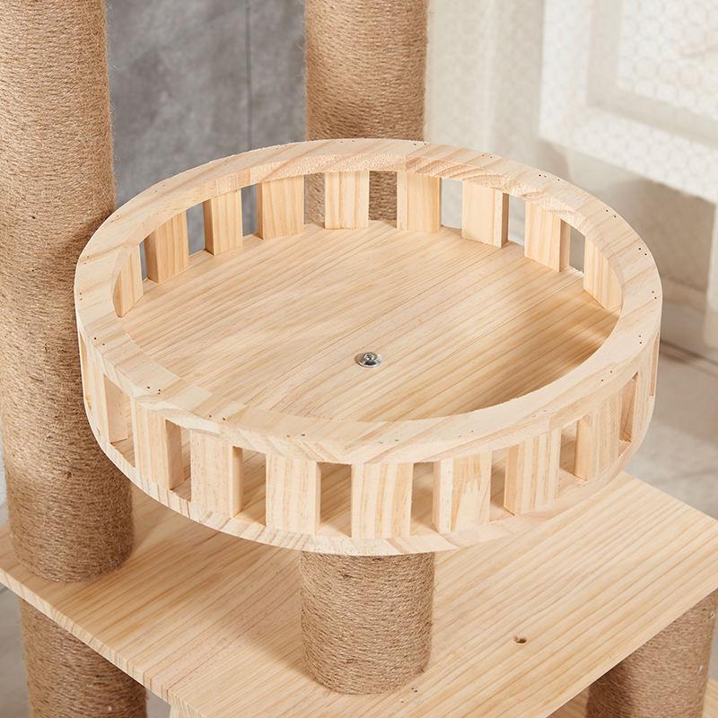 Climbing Frame Vertical Scratching Post Pet Toy Condo Wood Cat Scratcher Large Cat Tree