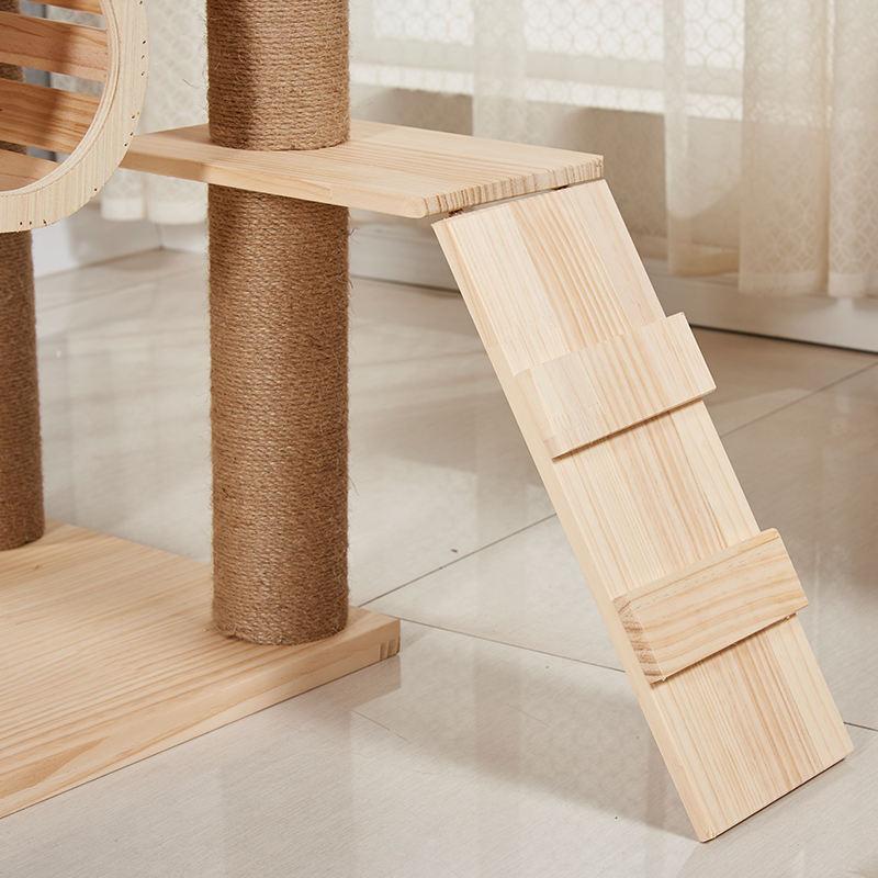 Climbing Frame Vertical Scratching Post Pet Toy Condo Wood Cat Scratcher Large Cat Tree