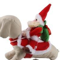 Pet Supplies Santa Claus Costume Christmas Riding Horse Cotton Pet Clothes For Medium Large Sized Dogs