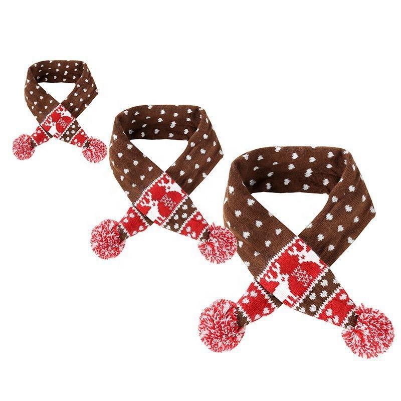 Pet Knitted Christmas Scarf Creative Fashion Pet Bib Cat Dog Winter Scarf Pet Supplies