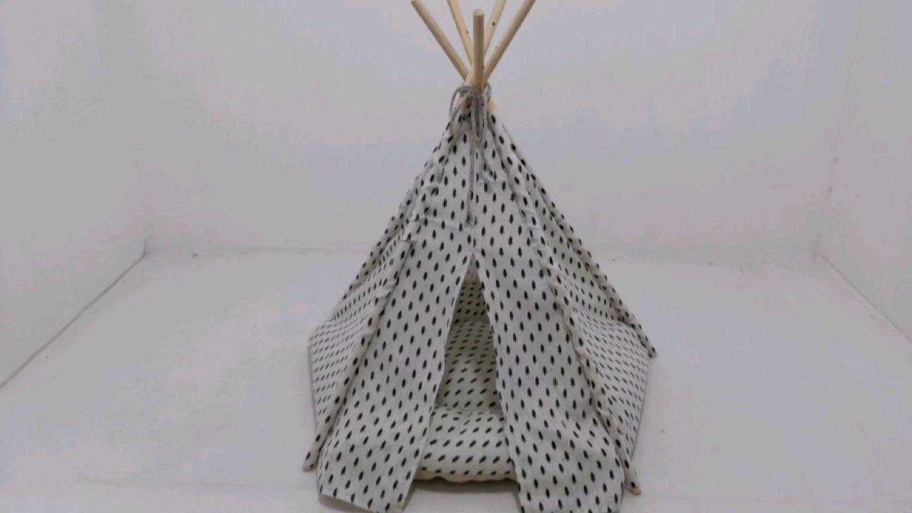 Pet Outdoor Travel Polyester Wood Solid Customized Accepted Customized Colors Pp Fiber Camping Dog Cat Teepee Tent