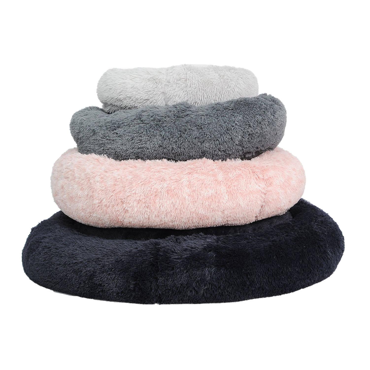 Customized Washable Fluffy Dog Bed Pink Donut Cat And Dog Cushion Bed 20in Pet Bed Fo