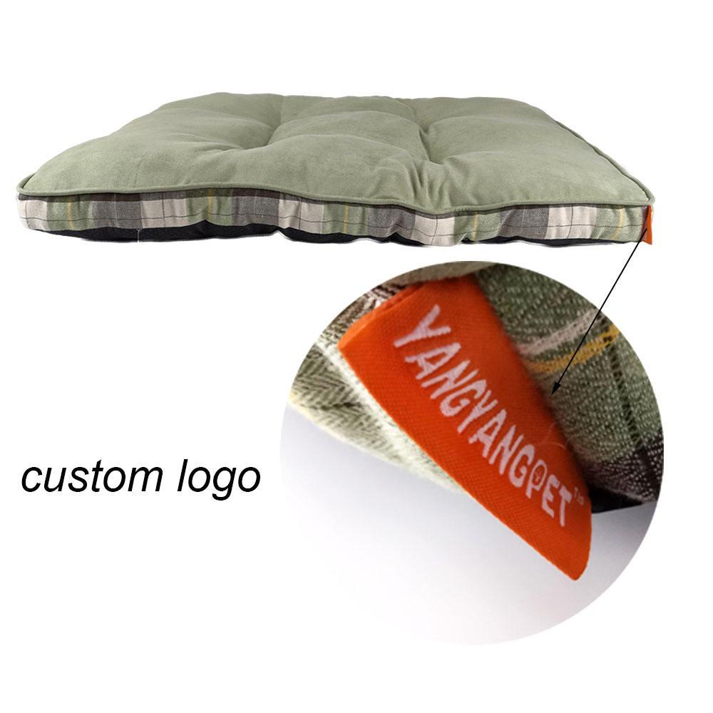 pet Square Pp Cotton Sherp Plaid Luxury Dog Beds