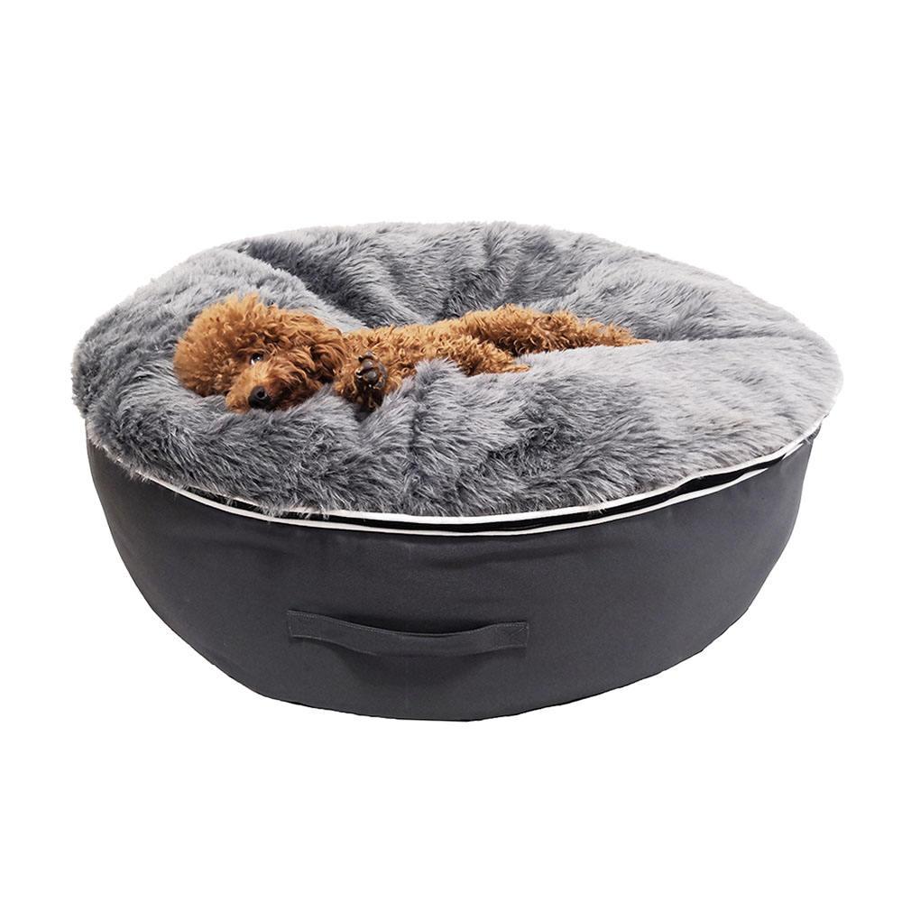 pet Soft Luxury Faux Fur Round Donut Circle Uk Dog Bed