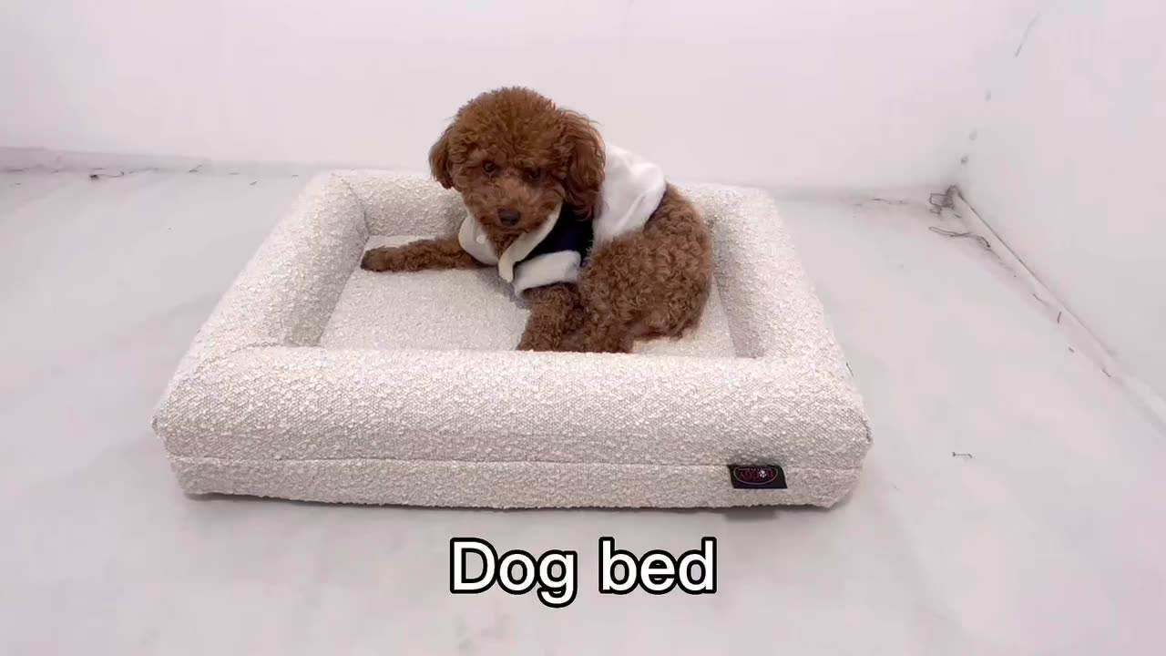 Custom Dog Bed Boucle Dog Bed Memory Foam Dog Bed