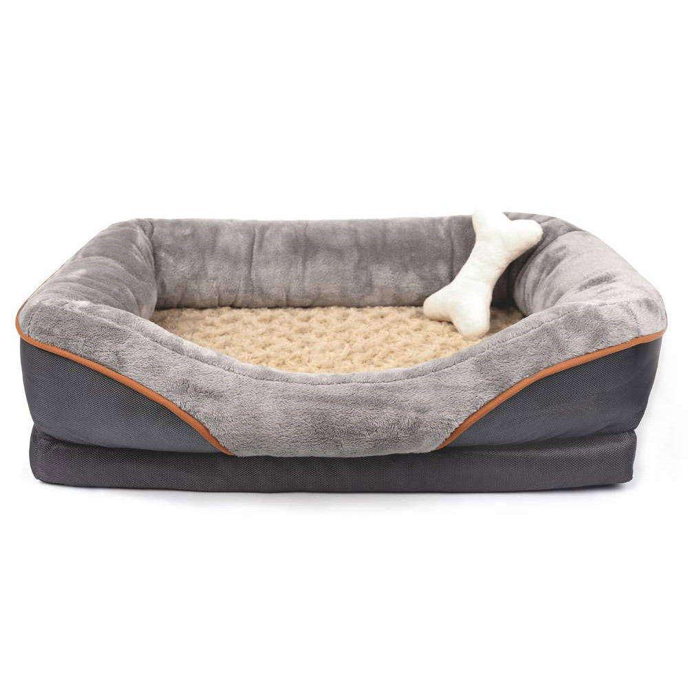 New Design Luxury Bed Cat Dog Pet Plush Luxury Gray Cooling Dog Sofa Bed,Memory Foam Pet Beds For Large Medium Small Pets