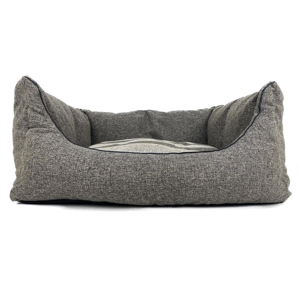 pet Square Shape Polyester Fiber Chew Proof Fleece Dog Bed