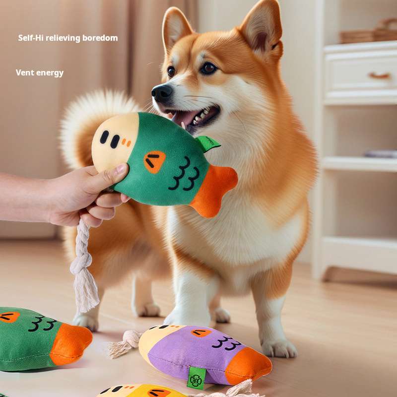 Simulate Fish Sound Grinding Teeth Cleaning and Chewing Dog Toy