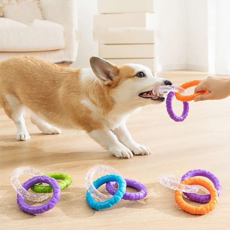 TPR pull ring bite resistant dog grinding toy