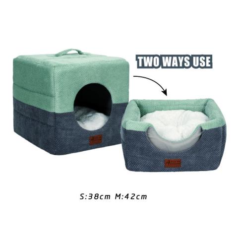 Wholesale Manufacturer Foldable Warm Short Plush Cat Bed Functional