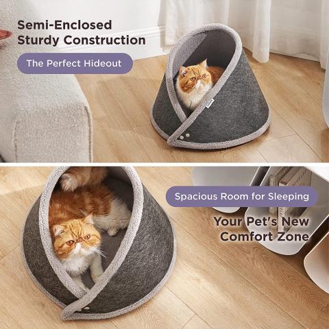 New Comfortable Fluffy And Felt Pet Bed For Cat Small Dogs