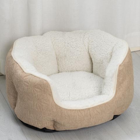 New Design Comfortable Soft Imitation Linen Plush Pet Dog Bed