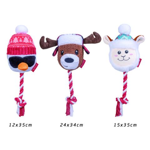 Manufacturer Wholesale Christmas Elk Dog Plush Rope Toys