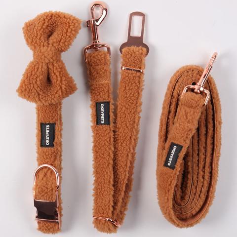 Customised Soft No Pull Comfort Washable Adjustable Sherpa Dog Padded Blank Harness Brown For Medium Small Pet