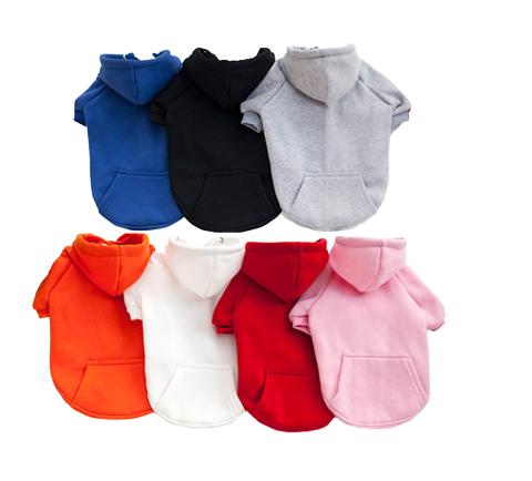 Pet Apparel Custom Multicolor Fashion Classic Warm Blank Cotton Polyester Fleece Dog Hoodie