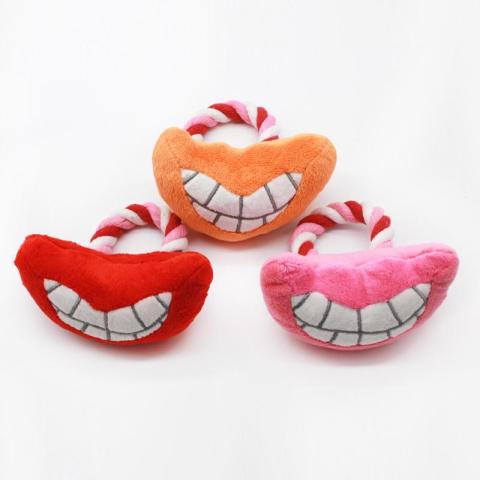 Durable Plush Squeaky Dog Teeth Cleaning Toy Pet Dog Chew Toys