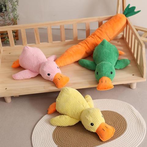 Duck Hot Sale Soft Squeaky Plush Pet Toothbrush Toy Chew Wholesale Dog Toys