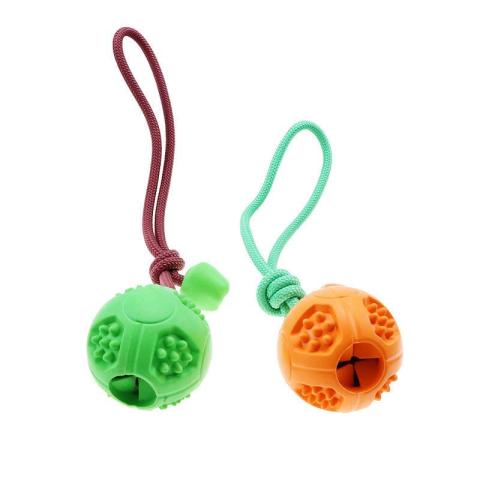 Hot Sale New Rubber Pet Leakage Food Training Dog Toy Pet Rope Chew Balls For Wholesale