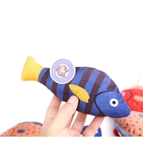 Multi Designs Natural Catnip Filled Interactive Cat Fish Toy Wholesale Cute Stuffed Soft Plush Fish