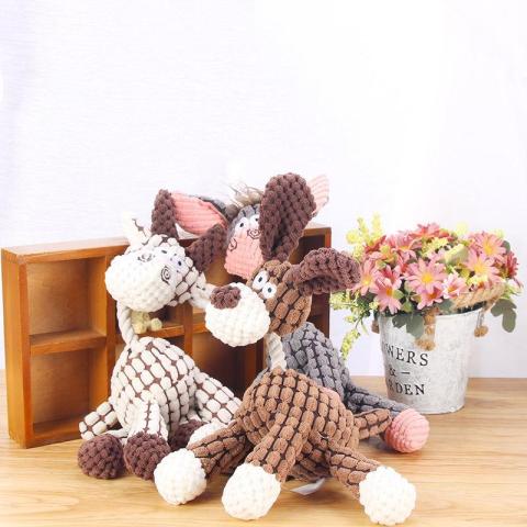 Cute Top Rope Dog Toys Plush Stuffing Squeaky Pet Toy