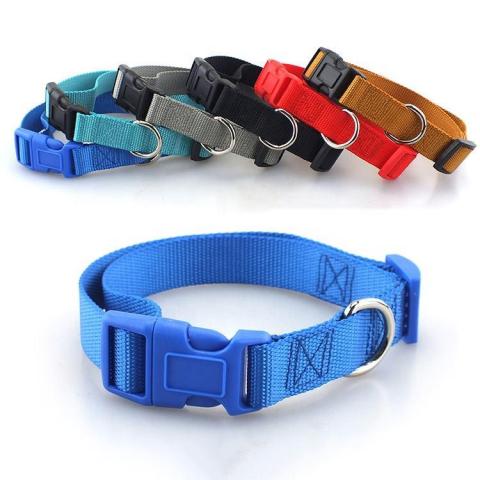 Oem Custom Leash Luxury Personalized Logo Adjustable Pet Blank Plain Nylon Dog Collar