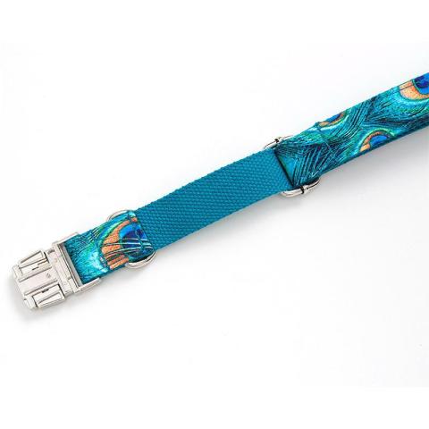 Peacock Pet Collar Cross-border Manufacturers Dog Zinc Alloy Buckle Dog Collar Big Dog Collar