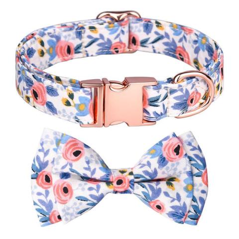 Hot Sale Bulk Bowtie Dog Collar Cute Flower Shape Cotton Cat Dog Collar