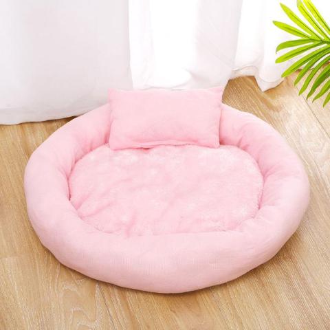 Simple And Comfortable Non-slip Bottom Round Sleeping Plush Pet Cat Bed Sofa