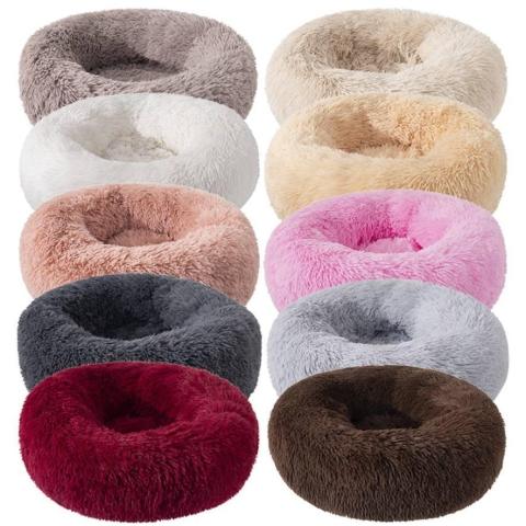 Handmade Wholesale Soft Luxury Round Designer Plush Dog Cat Pet Beds