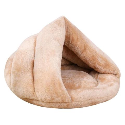 Deep Sleep Cat Nest Pet Indoor Triangle Winter Warm Small Kennel Mat Thick Plush Pet Cave Sleeping Bed