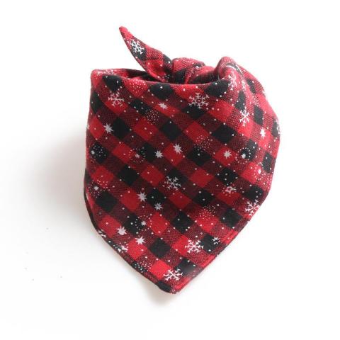 Christmas Hot Selling New Plaid 100% Cotton Luxury Custom Print Logo Wholesale Dog Bandana