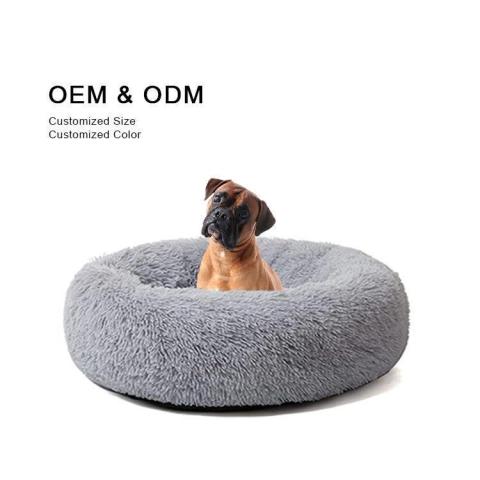 Oem Dogbed Dog Bed Cat Pet Beds Sofa Round Donut Washable Luxury Designer Cheap Cozy Fluffy Dog Bed For Large Dogs