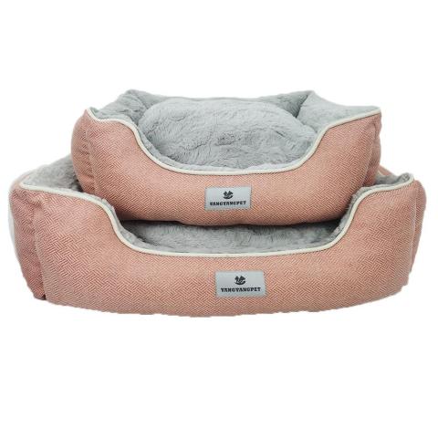 pet Warmer Oem Square Linen With Customize Design Soft Pv Plush Pet Bed