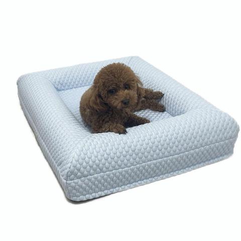 pet Cooling Fabric Special Design Blue Summer Orthopedic Dog Bed With Extra Sheet