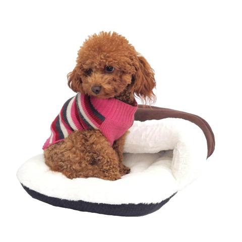 pet Brown Suede Small Little Calming Shoe Dog Bed