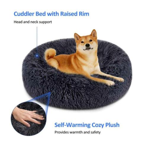 Ultra Soft Calming Accessories Suppliers Custom Donut Soft Pet Beds,Indoor Sofa Machine Washable Eco Friendly Luxury Dog Bed