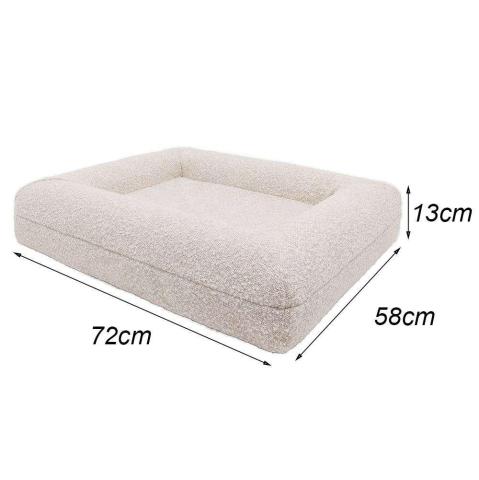 Washable Removable Cover Waterproof Linen Neutral Cream Yarn Boucle Orthopaedic Orthopedic Foam Dog Bed