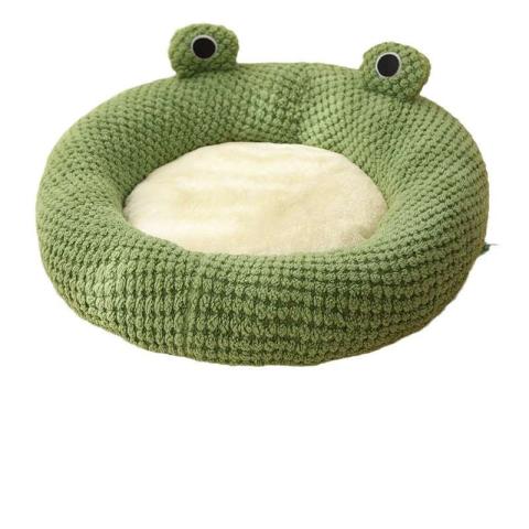 Cartoon Frog Comfortable Plush Cat Bed